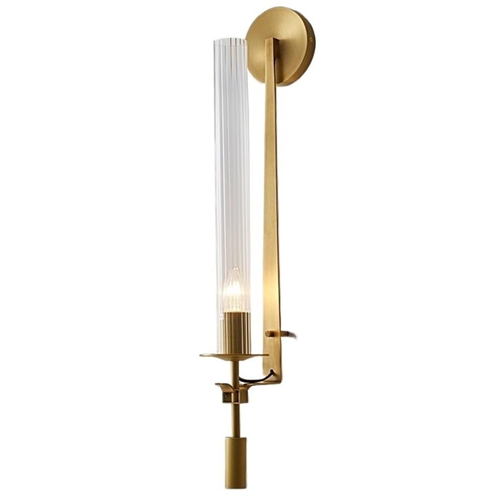 Aplique de pared de cristal LED monocabezal de luz cálida para fondo de TV