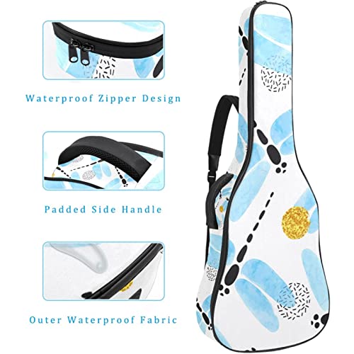 Housse de guitare en tissu Oxford imperméable avec bandoulière réglable Motif libellule Bleu - Les Beatles, Paul McCartney, John Lennon, RIngo Starr, George Harrison Housse de guitare en tissu Oxford imperméable avec bandoulière réglable Motif libellule Bleu – Image 5