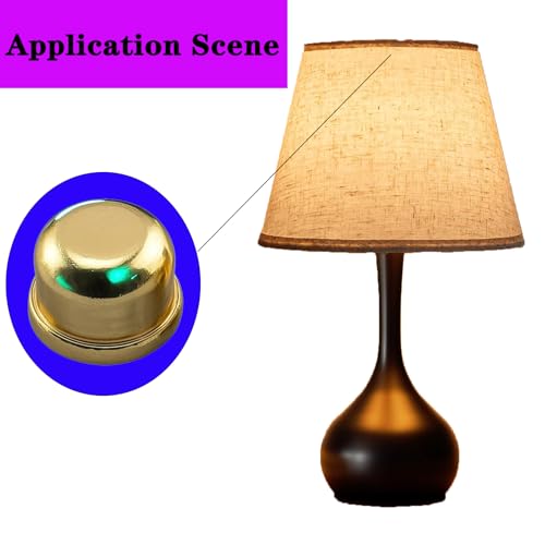 Image of Gold Lamp Finials, 1 /4-27 Thread, 1 /2 Inch Lamp Shade Nuts for Harp Tops | 8 Packs Finish Metal Finials with 1 /4-27 Female Threads for Compatible Table, Floor, Desk And Bedside Lamp Harps