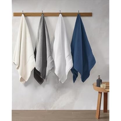 A1 HOME COLLECTIONS Handtücher aus 100% Bio-Baumwolle, 700 g/m², Plüsch, federweich, schnell trocknend, GOTS-Zertifiziert, Öko-Tex-Zertifiziert, Badetuch aus Bio-Baumwolle, 91,4 x 178,8 cm – Bild 6