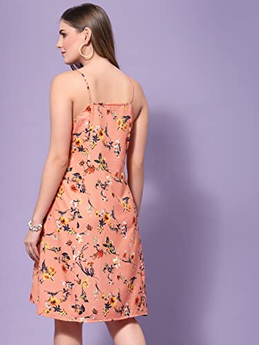 Image of OOMPH! Women A-Line Floral Mini Dress Western, Off Shoulder, Slip On