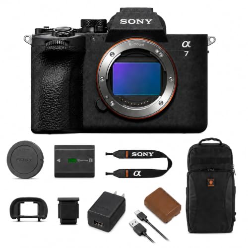 Sony Alpha a7 IV Full Frame Mirrorless Interchangeable Lens Digital 4K Camera, Black - Bundle with Extra Battery, Camera Backpack, Sony 1 Year Limited Warranty