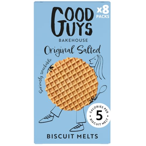 Good Guys 8 x Packs. Original Salted, 40% Less Fat. Tasty, Crispy, Low Calorie Snacks Biscuits. Healthy Crackers. 8x50g packs