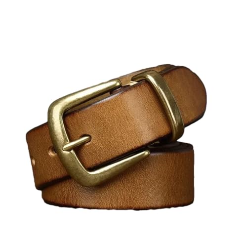 Men's Leather Belt Pin Buckle Casual First Layer Cowhide Classic Vintage Strap