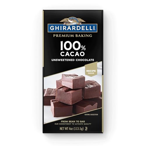 Ghirardelli, Chocolate Baking Bar Unsweetened 100%, 4 Ounce