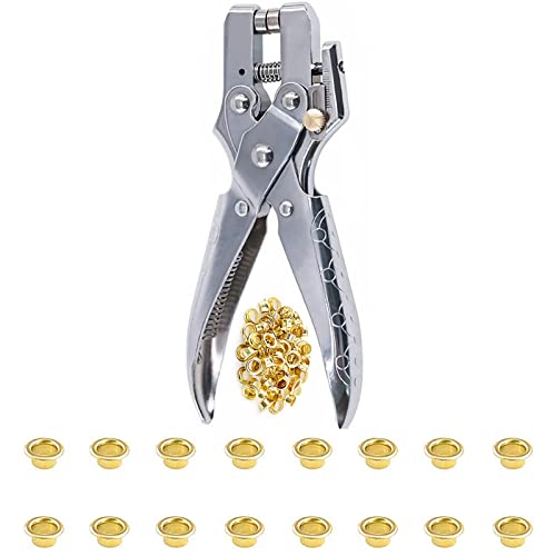 Thsgivingstore THSGIVINGSTORE-100PCS/400PCS 100Pcs Eyelets/Grommets Tool Kits With 3/16 Inch Eyelet Hole Punch Pliers,Metal Grommet Kit cover