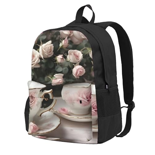Sac à dos romantique léger tasses à thé avec roses