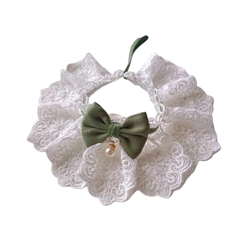 Leefasy 猫レースよだれかけ首輪ドレスアップペット用品ペットバンダナ猫子猫ペット用