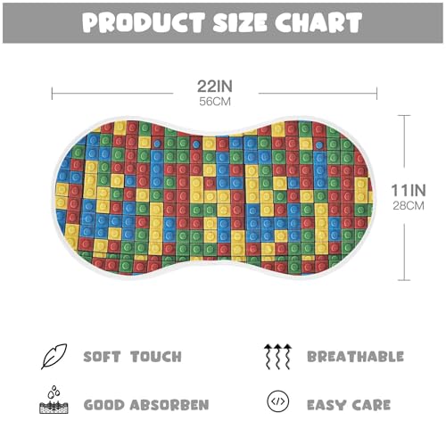 xigua Colorful Brick Pattern Baby Burp Cloths for Newborn Boys and Girls 1 Pack, Soft & Absorbent Cotton Baby Burp Cloth, Baby Washcloths, Newborn Towel, Burp Rags4
