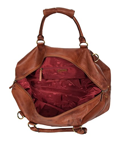 Genuine Leather Holdall Vintage Tan Travel Duffle Bag Gym Weekend Cabin Bag Rome4