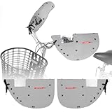 KEMIMOTO 自転車 ハンドルカバー ハンドル日除けカバー 日焼け防止 撥水 柔らかい 電動自転車 ママチャリ 通勤 通学 スーパー通う オールシーズン使える 内部ボア外せる 防水 防寒 Lサイズ (グレー)