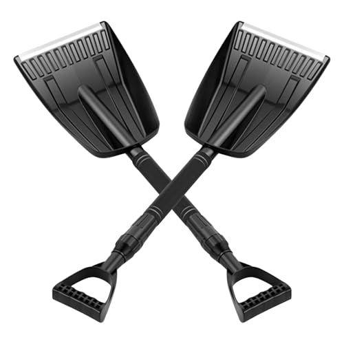 Toddmomy 2 Pièces Pelle à Neige Robuste Détachable pour Voiture Manche Rétractable en Alliage et Eva, Outil de Déneigement Extérieur pour Pare-Brise et Allée en Hiver