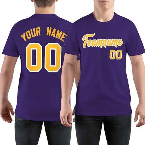 Custom Baseball T-Shirt for Men Women Youth,Short Sleeve Shirts Personalized Printed Name Number Logo