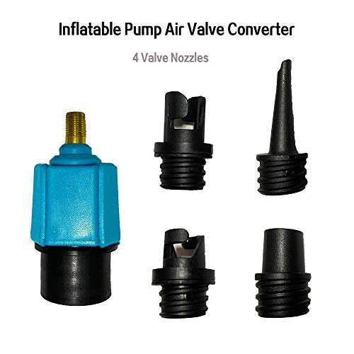 Pesandy Inflatable Sup Pump Adaptor Compressor Paddle Board Pump Adapter, Multifunction Sup Valve Adapter With 4 Air Valve Nozzles For Inflatable Boat, Stand Up Paddle Board, Inflatable Bed, Dinghy #TOP1