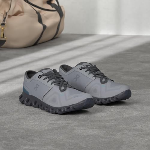 Image of On Men's Cloud X 3 Sneakers, Glacier /Iron, 8.5 Medium US