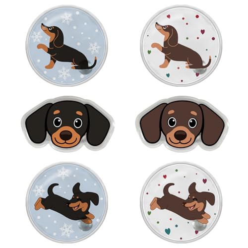 Hook Handwärmer Taschenwärmer Dackel Wiederverwendbar, 6er-Set Handwärmer Knick Taschenwärmer Weihnachten Hand Wärmer Fingerwärmer Wiederverwendbar, Händwärmer für Damen Warm