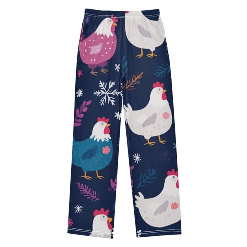 ZZXXB Chicken Spruce Branch Boys Long Pants Soft Trousers Elastic Waist Kids Lounge Bottoms with Pockets S-XL