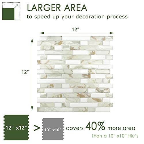 image for STICKGOO Thicker Design Peel and Stick Tile Backsplash, 12”×12”St