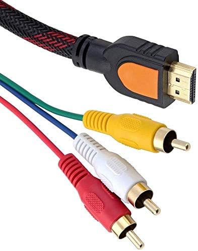 HDMI Male to 3 RCA Male 1080P Video Audio AV Adapter Cable,HDMI Converts to Composite S-Video RCA Plugs Adapter Cord for TV HDTV DVD