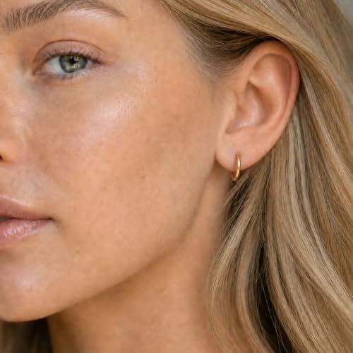 Image of Via Mazzini 11mm Clip-On Non-Pierced Earrings Hoops Fake Earrings /Lip Nose Belly Eyebrow Earrings Body Jewellery For Men & Women (1 Pair)
