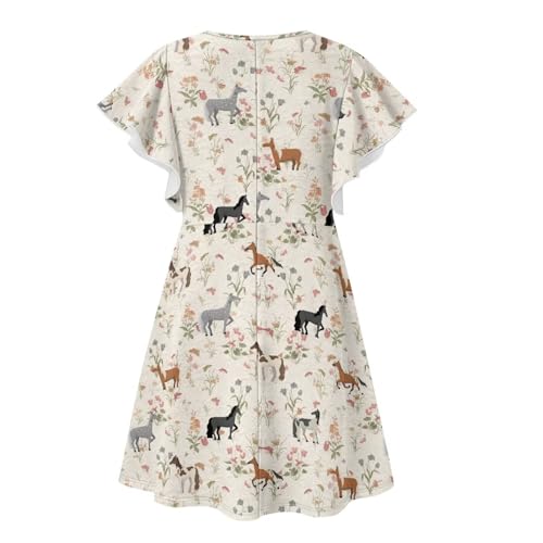 Cute Summer Dresses for Teen Girls Kids Clothes Ruffled Sleeve3