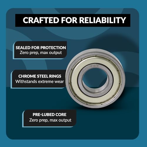 PGN (10 Pack) 608-ZZ Bearing - Lubricated Chrome Steel Sealed Ball Bearing - 8x22x7mm Bearings with Metal Shield & High RPM Support by PGN Bearings - Image 4