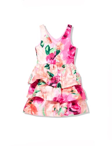 Beautees Girls' Sleeveless Printed Tiered Party Dress3