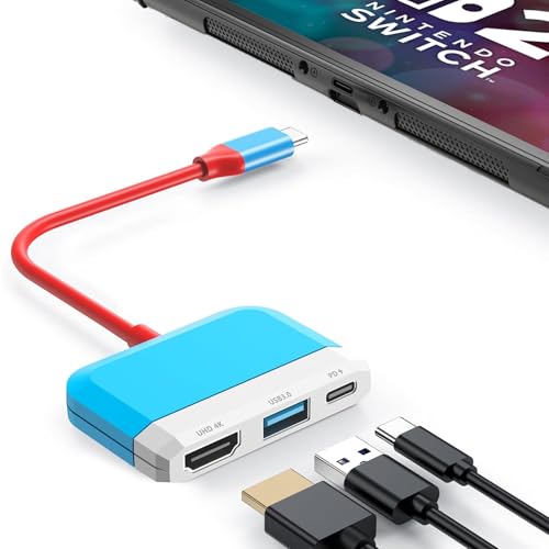 Image of Switch Dock for Nintendo Switch 2 /Switch /OLED, 3-in-1 Portable TV Dock with 4K@60Hz HDMI USB 3.0 Port USB C PD 100W Charging,Mini Travel Dock Replacement for Switch Docking Station.