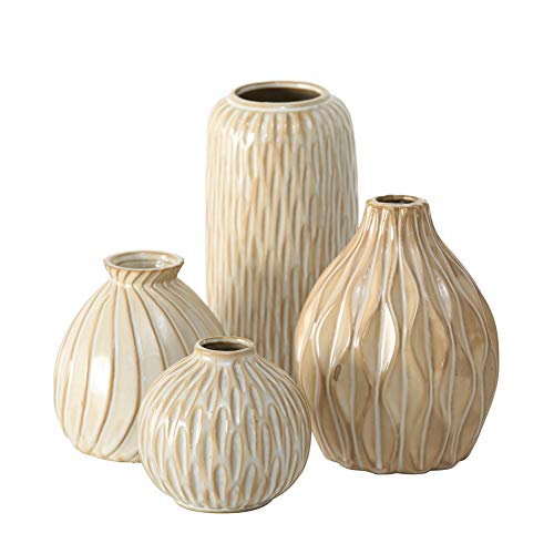 Boltze Vase Zalina 4-teilig (Blumenvase, Keramik Vase für Blumen /...
