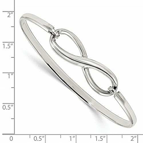 Ice Carats 925 Sterling Silver Infinity Bangle Bracelet Hook Clasp Fine Jewelry For Women Gifts For Her #TOP2
