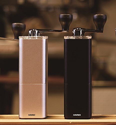 Hario "Prism" Ceramic Coffee Mill, Aluminum Silver #TOP2