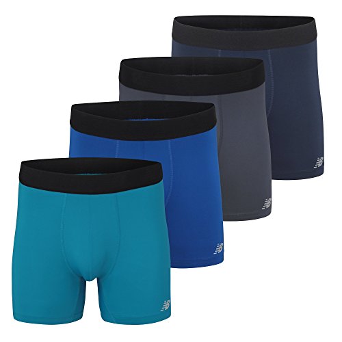 New Balance Men's Standard Boxer Brief, Thunder/Maldives Blue/Team Royal/Pigment, Medium