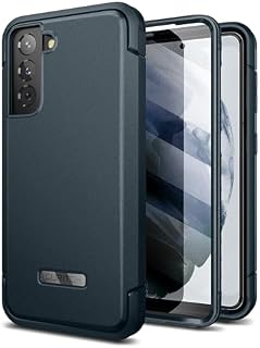 SURITCH Bumper Case for Samsung Galaxy S21, Rugged Shockproof Case [Built-in Screen Protector] Full-Body Protective Cover with Double Front Frame for Samsung S21 6.2"(Green Blue)