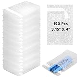 PerKoop 120 Pcs 3.15 x 4 Inch Bubble Cushion Wrap Bags, Double Wall Bubble Cushion Wrap Pouches, Clear Protective Bags Thickening Shockproof for Shipping Packing Storage Moving