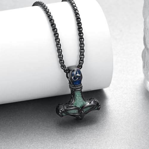 Thors Hammer Necklace 925 Sterling Sliver Viking Mjolnir Hammer Necklace Norse Jewelry Gifts for Men2