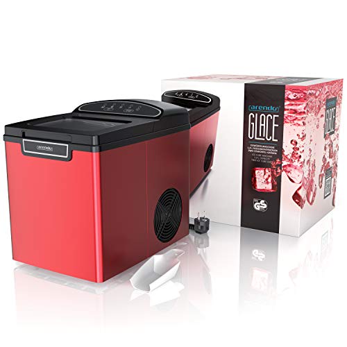 Arendo - Eiswürfelmaschine Edelstahl - Eiswürfelbereiter - Ice Cube Maker Maschine - 1,8 Liter - Eiswürfelautomat - Eismaschine mit Kühlung - Eiswürfel Größen Klein + Groß - ABS - BPA frei - Rot – Bild 8