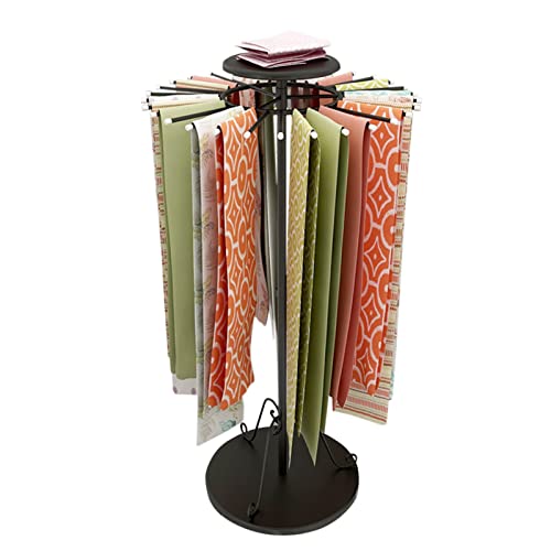 UWYTGF Space Saver Clothes Tie Scarf Rack Hanger Closet Organizer,360°Swivel Leather Belt Display Holder Stand for Clothing Store,Durable Iron,Black,Dia 70Cm/27.5