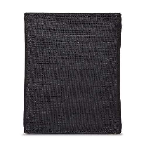 Eddie Bauer Men Signature Wallet (Available Cotton Canvas or Ripstop Nylon), Trifold-Black, One Size2