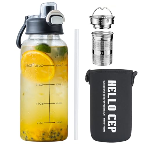 Aurfedes 35oz Glass Water Bottle