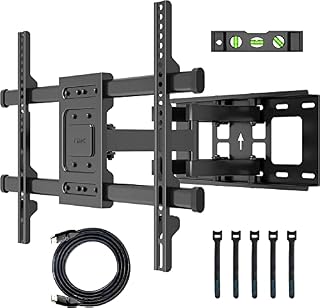 BONTEC Uchwyt ścienny do Telewizora 32-84'' LED LCD Płaski i Zakrzywiony, Obrotowy Uchwyt do TV Full Motion, Wytrzymałe Mocne Solidne Podwójne Ramiona do 60 kg, Maks. VESA 600 x 400 mm, z Kablem HDMI