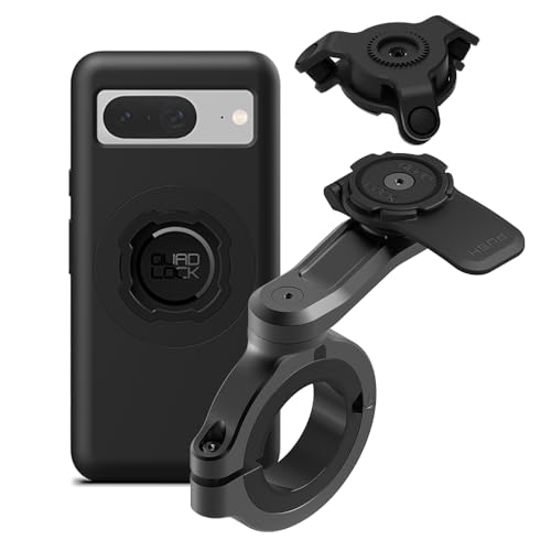 Quad Lock Motorcycle Handlebar Phone Mount PRO - Large with Vibration Dampener and MAG Phone Case for Pixel 8