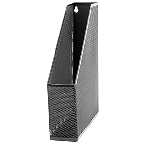 U Brands Mesh Steel Magazine File Holder, 12.5″ x 9.8″ x 3″, Black, Desk Organizer for Magazines, Documents, Files and Folders, Modern Office Accessory