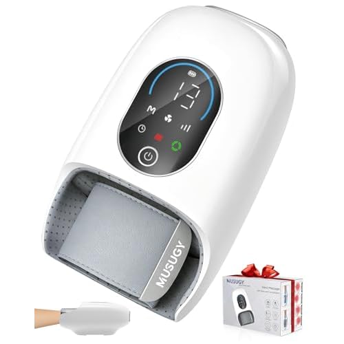 Hand Massager with Heat and Compression : Full Hand and Wrist Comfort Massage - 6 Modes & 6 Intensity with Touchscreen Control - for Daily Relaxation