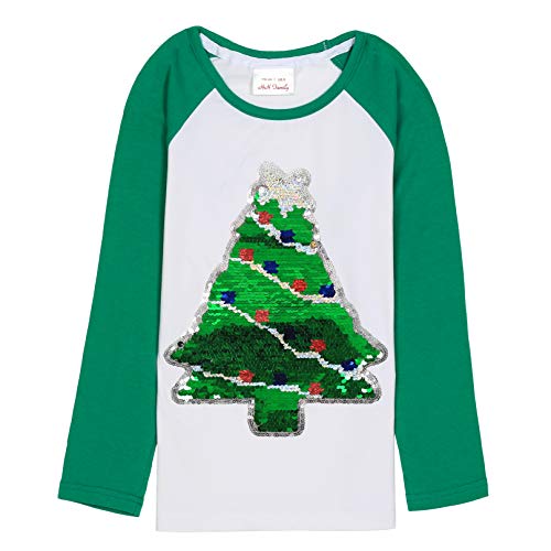Image of Christmas Shirts for Girls and Boys Flip Sequin Santa Christmas Tree Kids T-Shirt Clothing