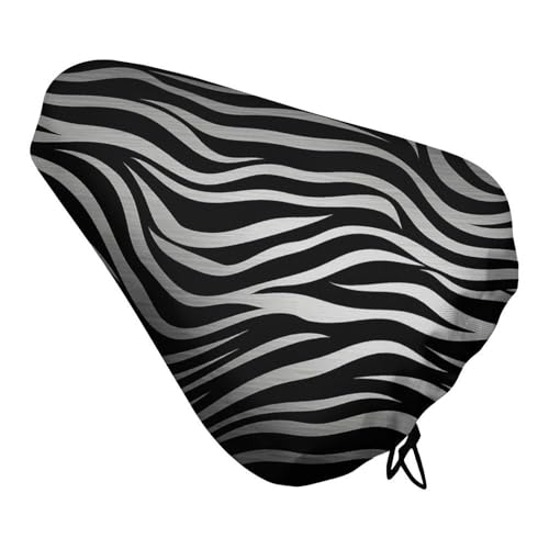 Zebra Print Bike Seat Cover Waterproof Bicycle Seat Cover Rainproof Bike Saddle Cushion Covers Protector with Drawstring Washable Bike Saddle Cover for Women Men City/Mountain