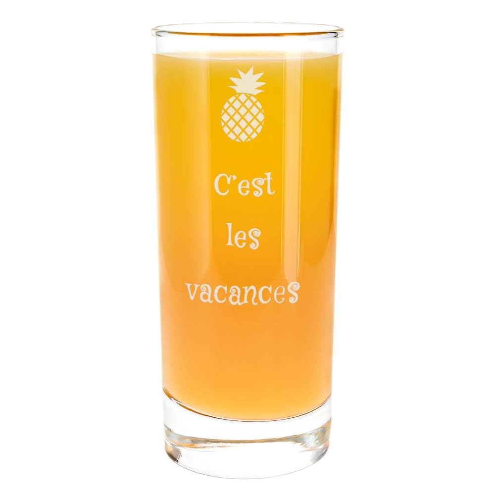 Verre Long Personnalisable Gravure Laser - Verre à Cocktail 30cl Texte Personnalisé