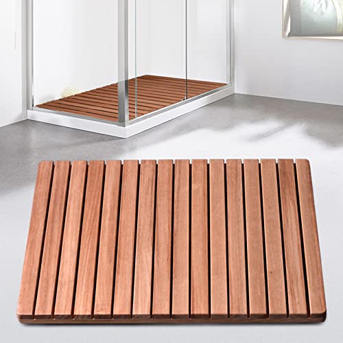 Genérico Alfombrilla de Ducha de Madera Antideslizante para bañera, Piscina, baño Comercial, Impermeable, de Madera Maciza Natural, Antideslizante, para baño, decoración Interior y Exterior (40 x 40