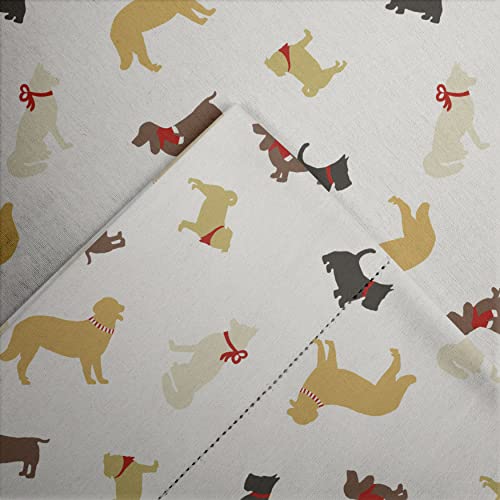 Pointehaven Flannel 170 Gsm Sheet Set,Queen Winter Dogs #TOP5