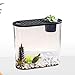 ShengQuanHao Mini Fish Tank for Aquatic Breeding and Habitat in Office Or Home, Black Lid