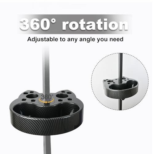 Image of Pet Grooming Organizer for Scissors Brushes and Tools Holder - Portable Rotatable Dog Grooming Table and Arm Stand Tools(Carbon Fiber Cat Head)
